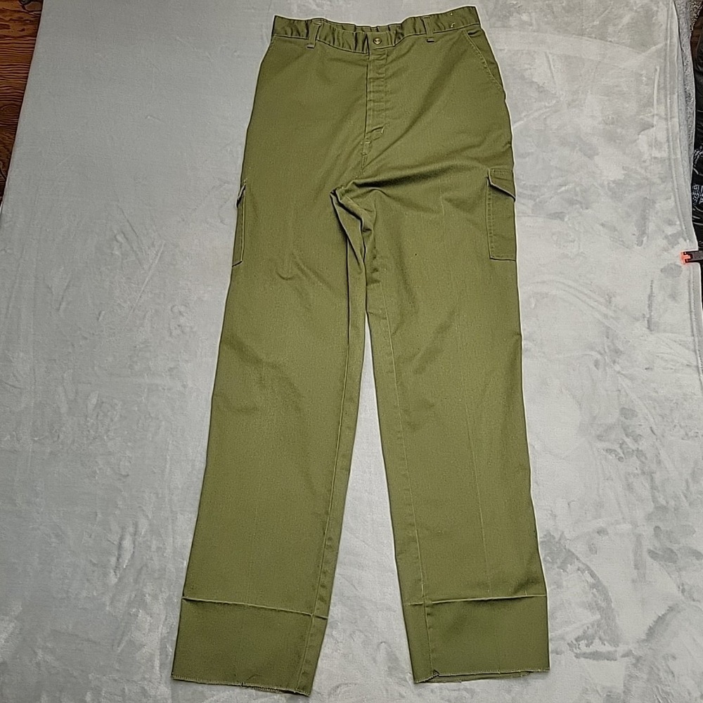 VTG Boy Scouts Of America Pants Mens 32x34 Green Twill Cargo Military Utility